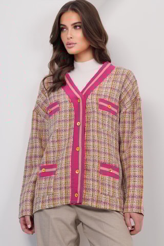 Gilet - Fuchsia et marron clair