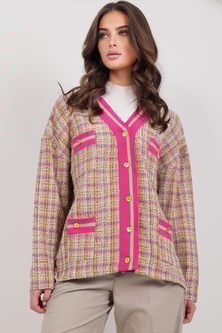 Gilet - Fuchsia et marron clair