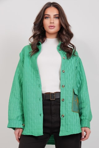 Surchemise - Vert émeraude et moutarde