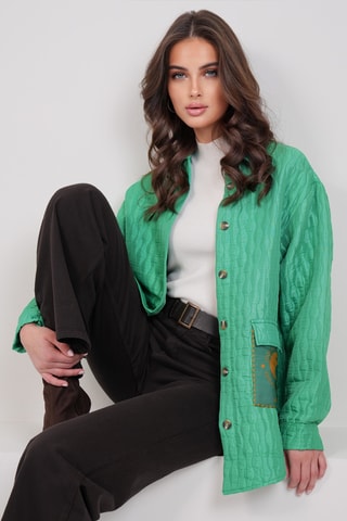 Surchemise - Vert émeraude et moutarde