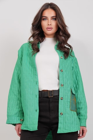 Surchemise - Vert émeraude et moutarde