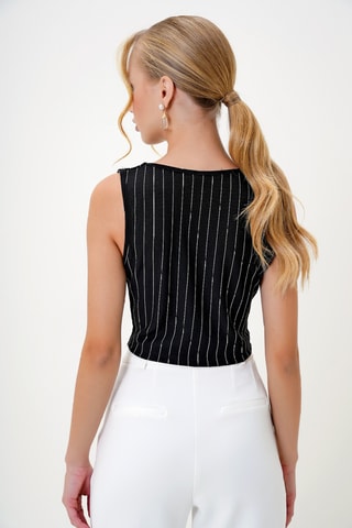 Veste sans manches - Noir et blanc