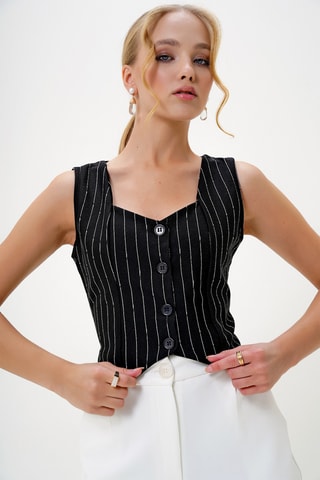 Veste sans manches - Noir et blanc