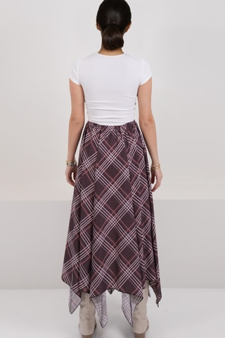 Jupe midi - Marron et violet