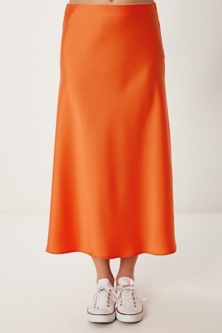 Jupe midi - Orange