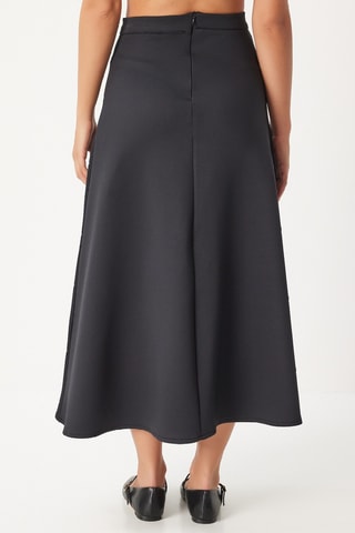 Jupe midi taille haute - Noir