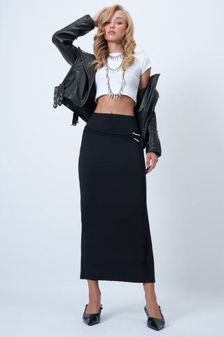 Jupe fourreaux taille haute - Noir