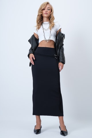 Jupe fourreaux taille haute - Noir