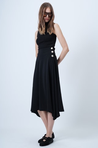 Jupe midi taille haute - Noir