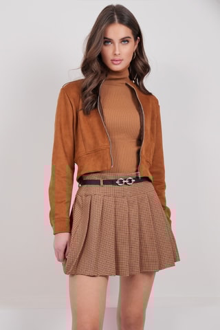 Minijupe plissée - Marron