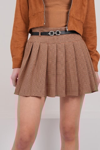 Minijupe plissée - Marron