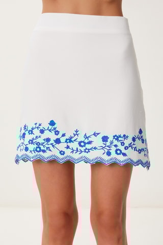 Minijupe en lin taille haute - Blanc