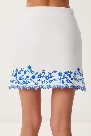 Minijupe en lin taille haute - Blanc