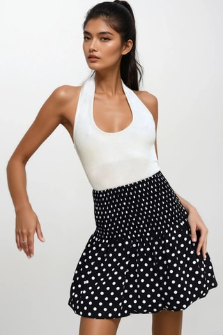 Jupe ballon taille haute - Noir et blanc