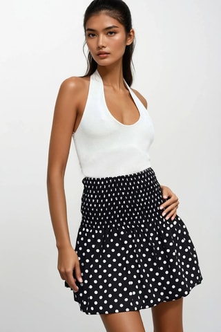 Jupe ballon taille haute - Noir et blanc