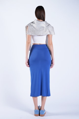 Jupe fourreaux taille haute - Indigo