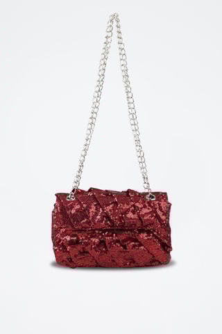 Sac bandoulière à sequin - Bordeaux