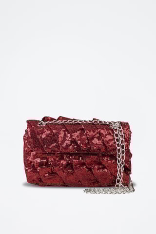 Sac bandoulière à sequin - Bordeaux
