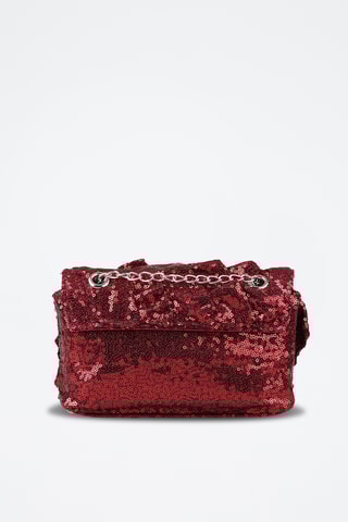 Sac bandoulière à sequin - Bordeaux