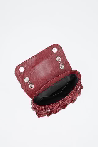 Sac bandoulière à sequin - Bordeaux