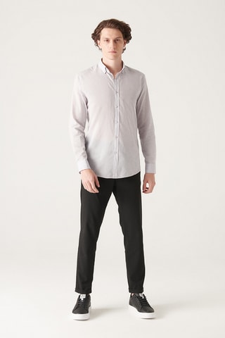 Chemise slim - Gris clair
