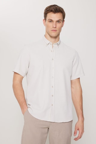 Chemise slim - Beige