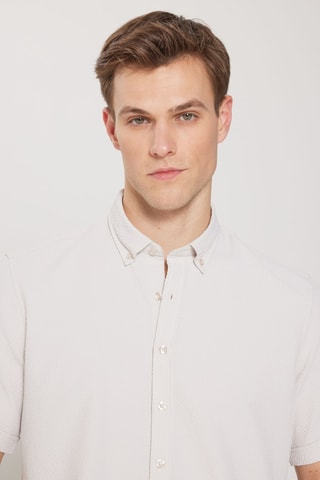 Chemise slim - Beige