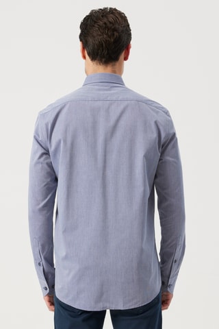 Chemise slim - Bleu marine chiné