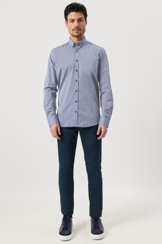 Chemise slim - Bleu marine chiné
