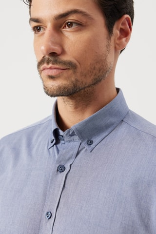 Chemise slim - Bleu marine chiné