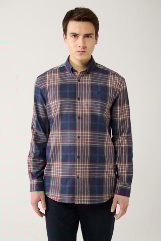 Chemise - Bleu marine et marron