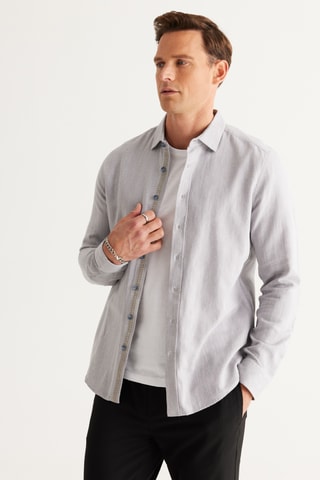 Chemise slim - Gris clair