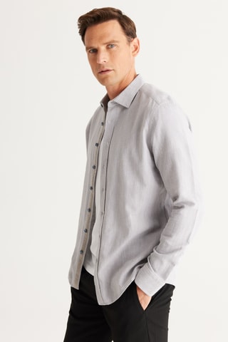 Chemise slim - Gris clair