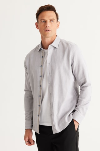 Chemise slim - Gris clair