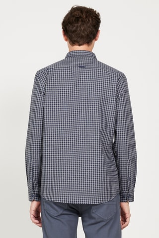 Chemise slim - Bleu marine et gris foncé