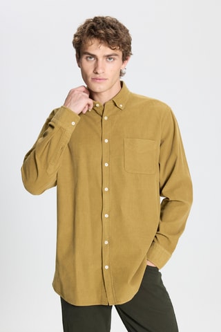 Chemise en velours - Vert olive