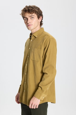 Chemise en velours - Vert olive