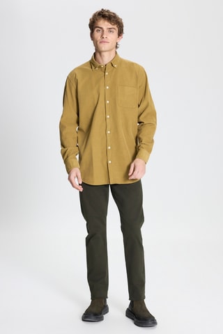 Chemise en velours - Vert olive