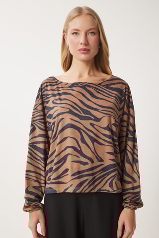 Blouse - Noir et beige