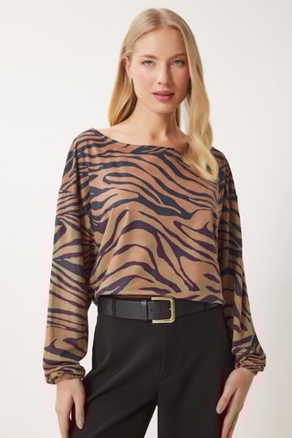 Blouse - Noir et beige