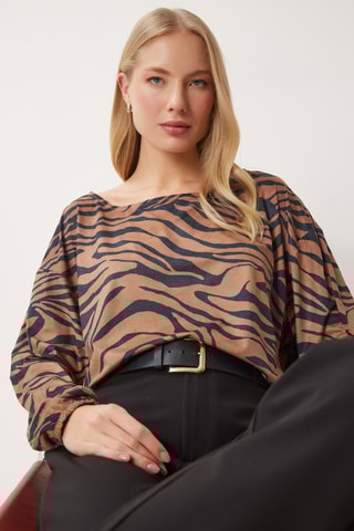 Blouse - Noir et beige