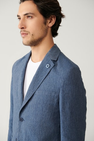 Veste en lin - Bleu marine
