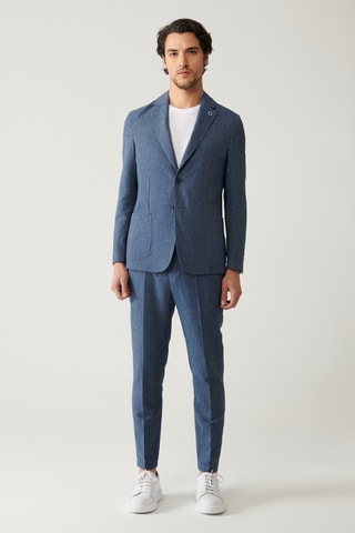 Veste en lin - Bleu marine