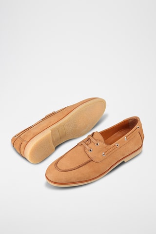 Chaussures bateau en nubuck - Marron