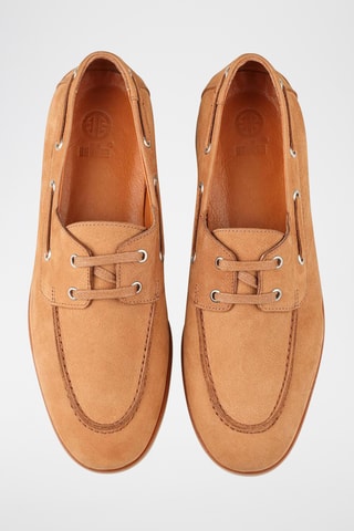 Chaussures bateau en nubuck - Marron