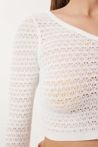 Crop top asymétrique - Blanc