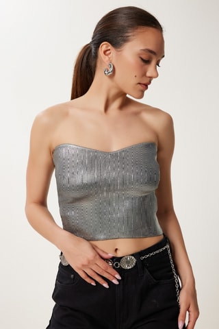 Crop top bustier - Argenté