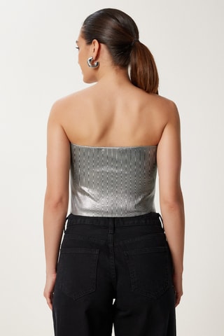 Crop top bustier - Argenté