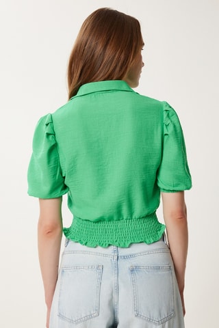 Crop top en lin - Vert