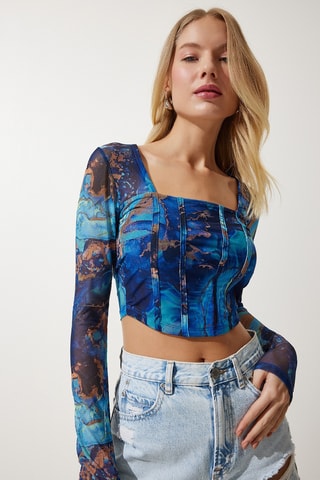 Crop top - Bleu